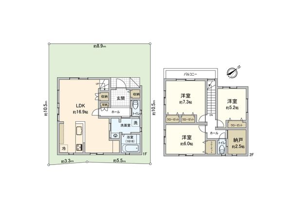 南区大岡1丁目 新築戸建 B号棟 間取図(平面図) 南区大岡1丁目 新築戸建 B号棟 間取図(平面図)