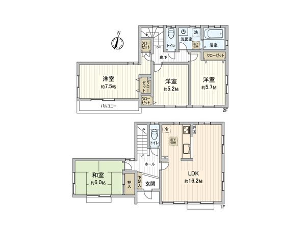 港南区日野中央1丁目 戸建 間取図(平面図) 間取図(平面図)