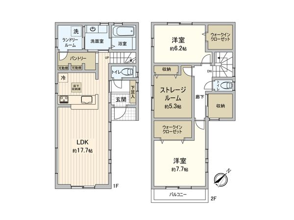 南区別所中里台 新築戸建 4号棟 間取図(平面図) 南区別所中里台 新築戸建 4号棟 間取図(平面図)