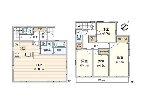南区別所中里台 新築戸建 6号棟 間取図(平面図) 南区別所中里台 新築戸建 6号棟 間取図(平面図)