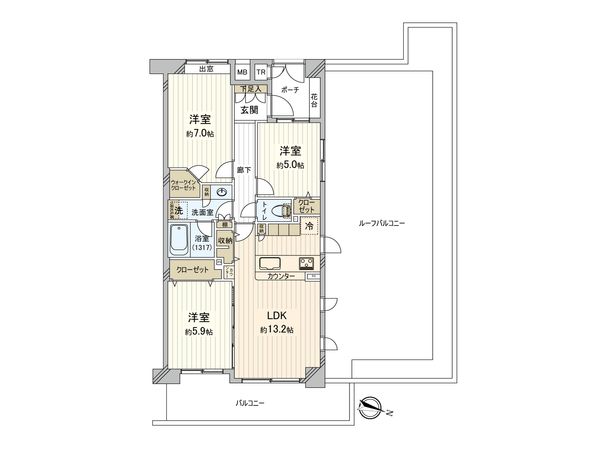 パークコリーナ上大岡 アジュールコート 間取図(平面図) パークコリーナ上大岡 アジュールコート 間取図(平面図)
