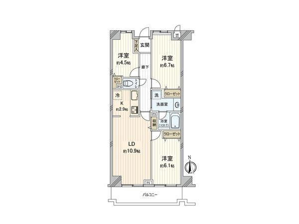 ライオンズガーデン横浜蒔田 間取図(平面図)