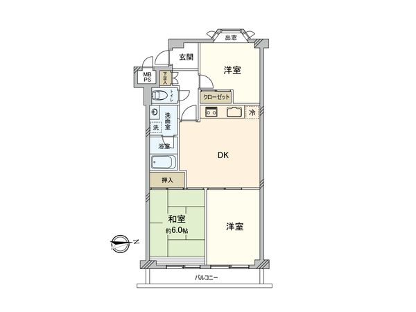 ダイアパレス上大岡第6 B棟 間取図(平面図)