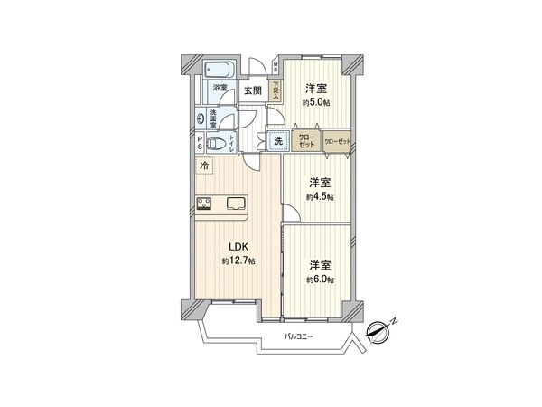 第一磯子ハイツ 間取図(平面図) 間取図(平面図)