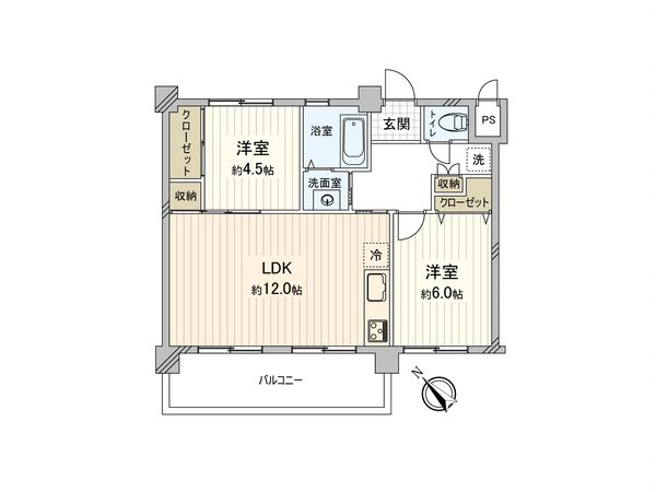 汐見台第4分譲団地 1411号棟 間取図(平面図)