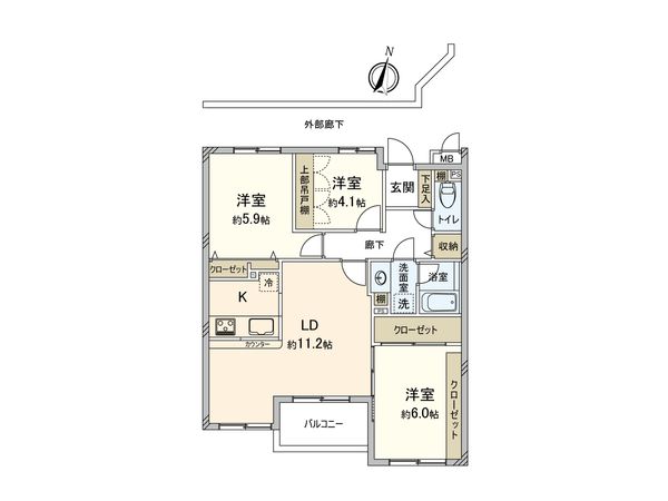 東急ドエルアルス横浜弘明寺 間取図(平面図)