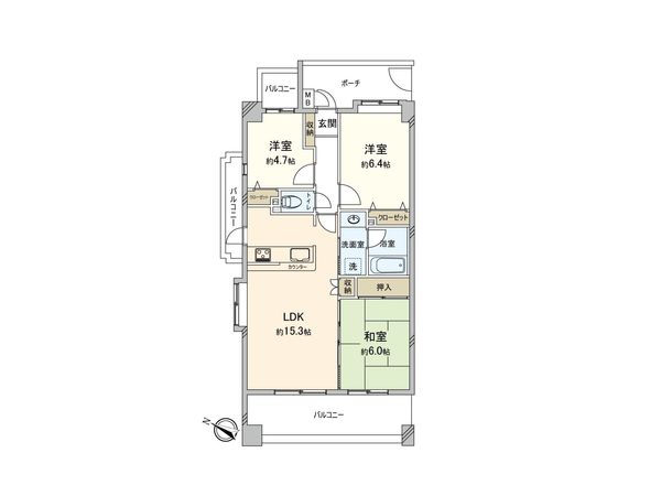 ビッグヴァン磯子汐見台 間取図(平面図) 間取図(平面図)