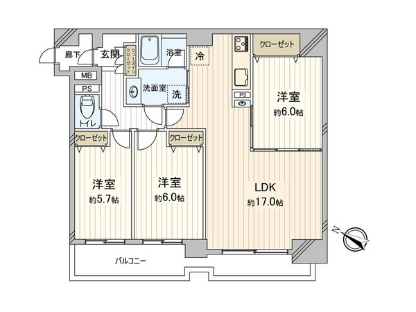 ワコーレ横浜蒔田Ⅱ 間取図(平面図) ワコーレ横浜蒔田Ⅱ 間取図(平面図)