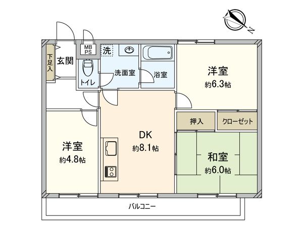 ニックハイム上大岡第2 間取図(平面図)