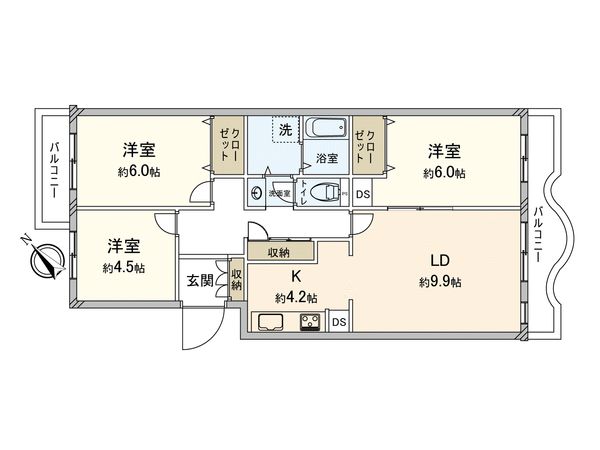磯子レインボーハイツ 3-5号棟 間取図(平面図) 磯子レインボーハイツ 3-5号棟 間取図(平面図)