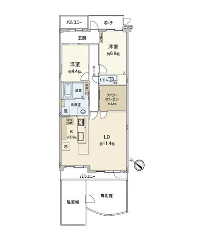 エステヴィラ横浜上永谷 サウスコリーナ 間取図(平面図)