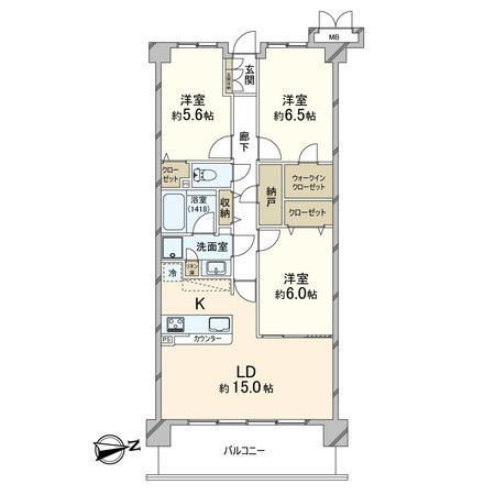 レックス横浜上大岡 間取図(平面図)