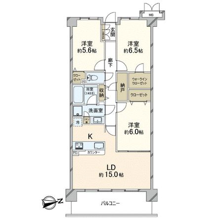 レックス横浜上大岡 間取図(平面図)