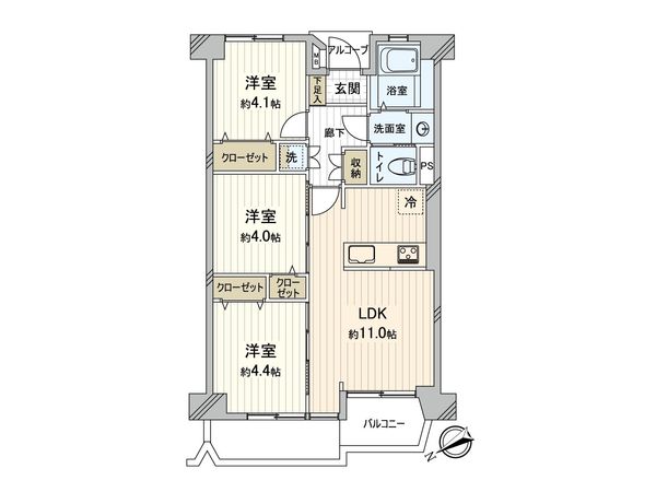 第一磯子ハイツ 間取図(平面図)