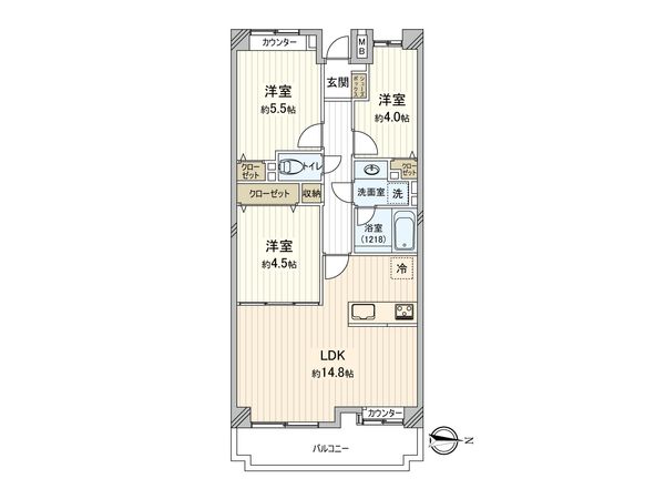 プラザクレスト横浜上永谷 間取図(平面図)