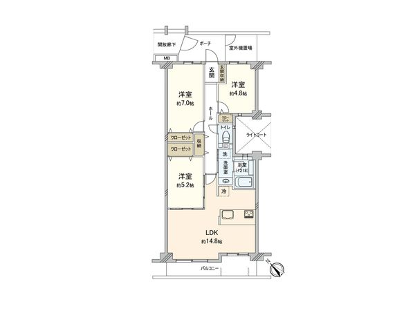 エステ・ヴィラ横浜上永谷センターコリーナ 間取図(平面図)