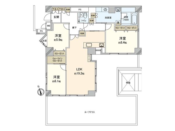 コスモ上大岡サニーウイング A棟 間取図(平面図)