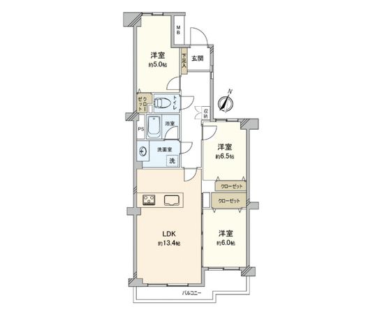 コスモ上大岡アークタワーズ 伍番館 間取図(平面図)