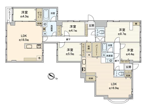 サウスヒルズ横浜弘明寺 間取図(平面図)