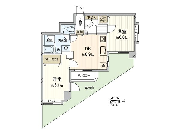 キャニオンマンション磯子 間取図(平面図)