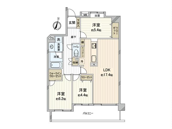 朝日マンション横浜蒔田 間取図(平面図)