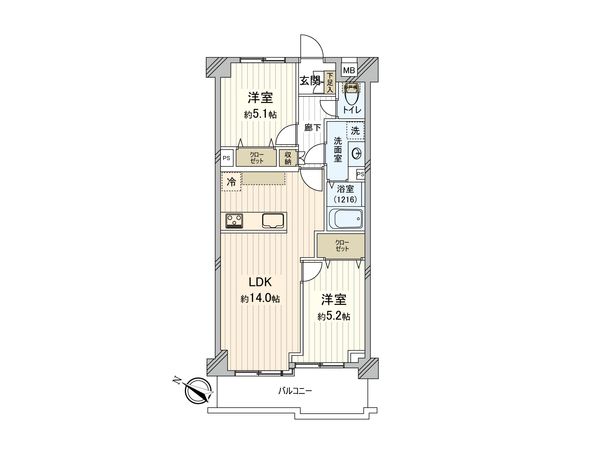 クリオ上大岡Ⅱ壱番館 間取図(平面図) 間取図(平面図)