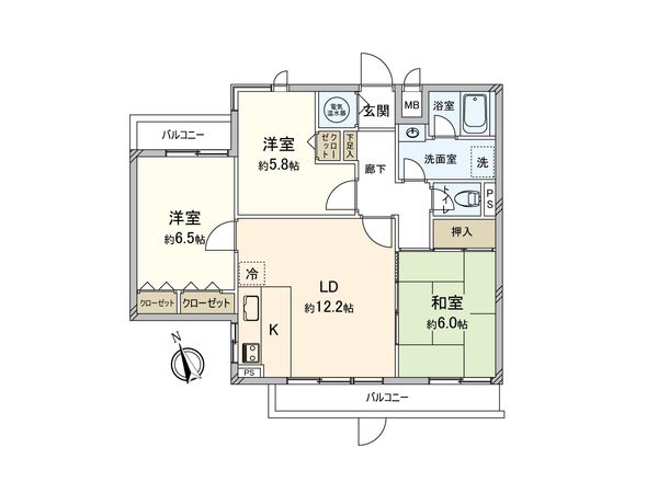 ニューライフ港南 A棟 間取図(平面図)