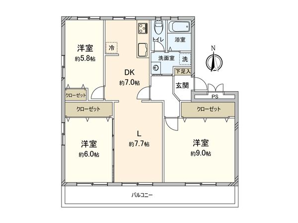 芹が谷グリーンハイツ 2号棟 間取図(平面図)