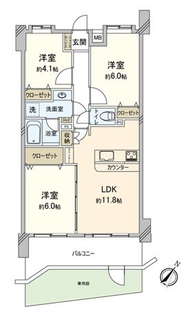 日神パレステージ磯子の森 壱番館 間取図(平面図) 日神パレステージ磯子の森 壱番館 間取図(平面図)