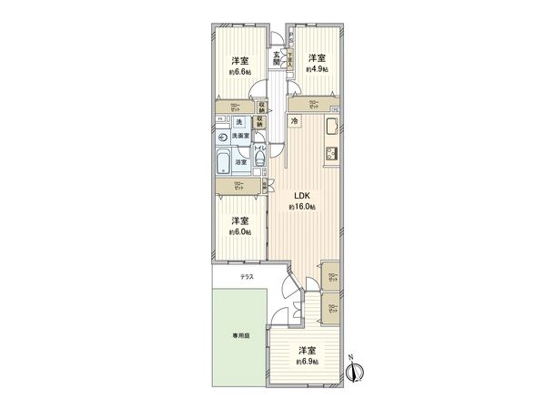 コスモ上大岡アークタワーズ 弐番館 間取図(平面図)