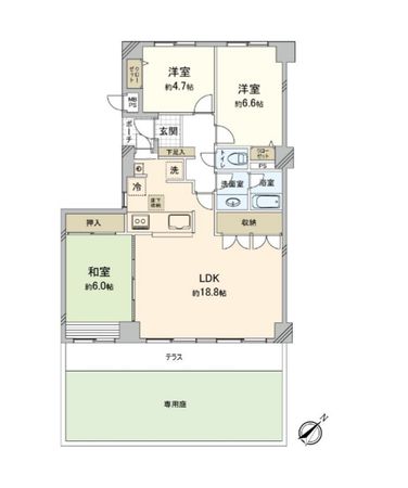 ロイヤルヒルズ上大岡 2号棟 間取図(平面図)