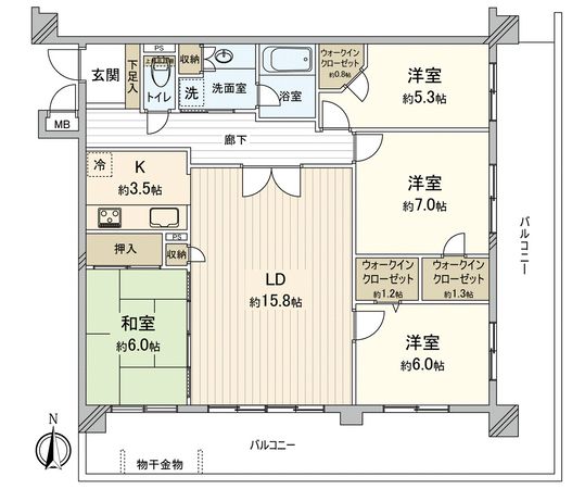 レックス横浜上大岡 間取図(平面図)