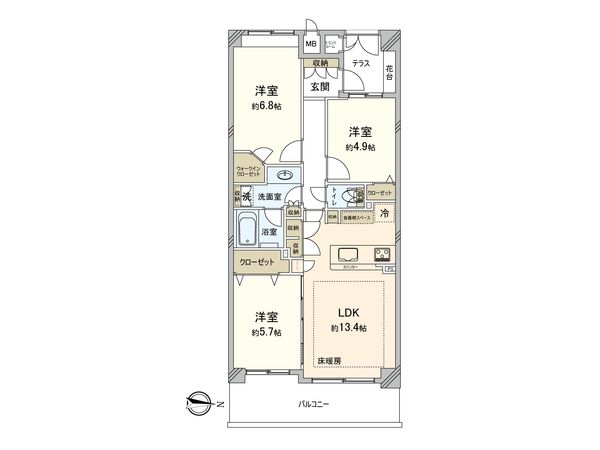 パークコリーナ上大岡 アジュールコート 間取図(平面図) パークコリーナ上大岡 アジュールコート 間取図(平面図)