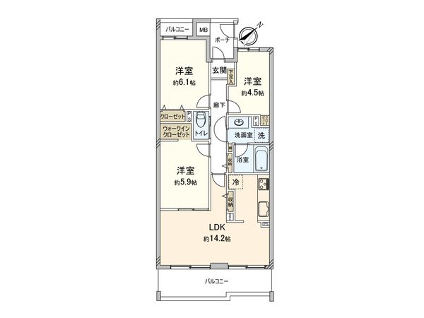 東急ドエルアルス横浜港南中央 間取図(平面図) 東急ドエルアルス横浜港南中央 間取図(平面図)