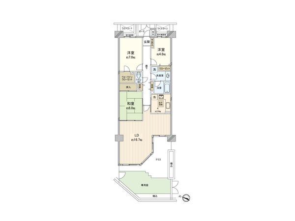 朝日マンション横浜蒔田 間取図(平面図) 朝日マンション横浜蒔田 間取図(平面図)