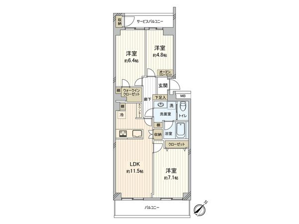 メガロン丸山台 間取図(平面図) メガロン丸山台 間取図(平面図)
