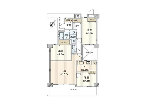 ライオンズテラス弘明寺 間取図(平面図) ライオンズテラス弘明寺 間取図(平面図)