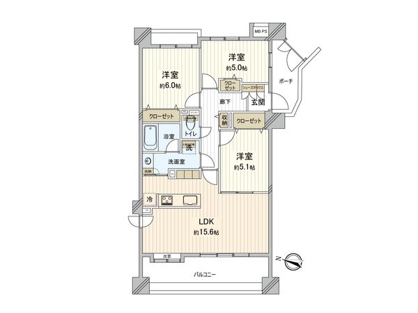 クリオ磯子弐番館 間取図(平面図) クリオ磯子弐番館 間取図(平面図)