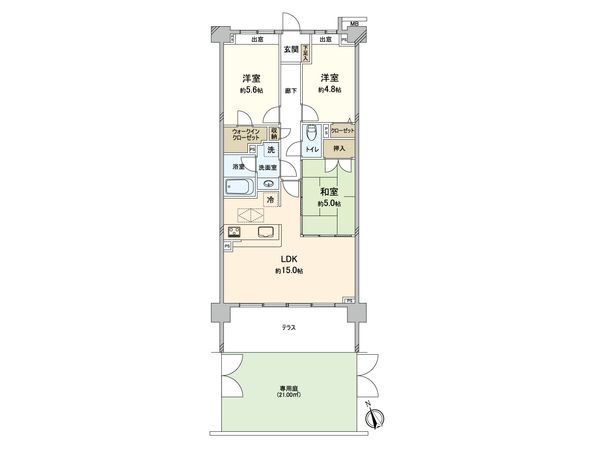 クレストフォルム横浜根岸 間取図(平面図) クレストフォルム横浜根岸 間取図(平面図)