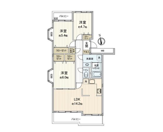 クレッセル港南桜台 間取図(平面図) クレッセル港南桜台 間取図(平面図)