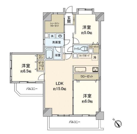 サングレイス横浜蒔田 間取図(平面図) サングレイス横浜蒔田 間取図(平面図)