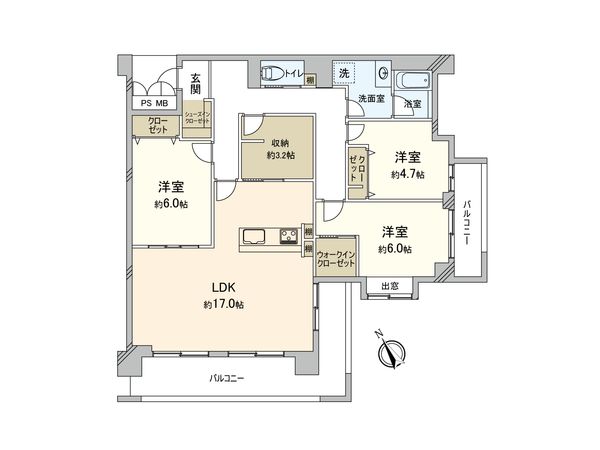 東急ドエルアルス横浜蒔田 間取図(平面図) 東急ドエルアルス横浜蒔田 間取図(平面図)