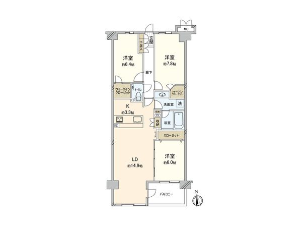 グレイスガーデン上大岡 間取図(平面図) グレイスガーデン上大岡 間取図(平面図)