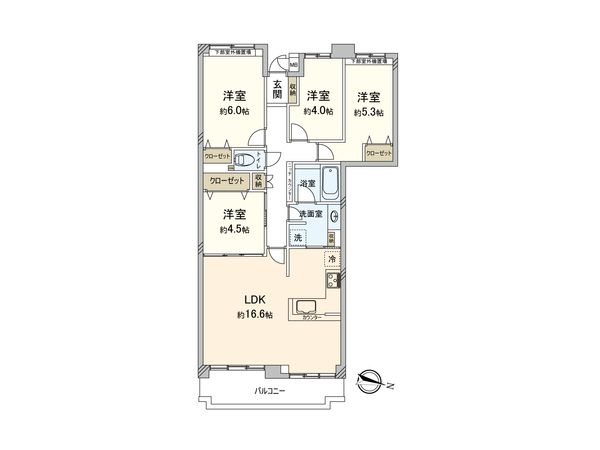 シティクレスト横浜上永谷 壱番街 間取図(平面図) シティクレスト横浜上永谷 壱番街 間取図(平面図)