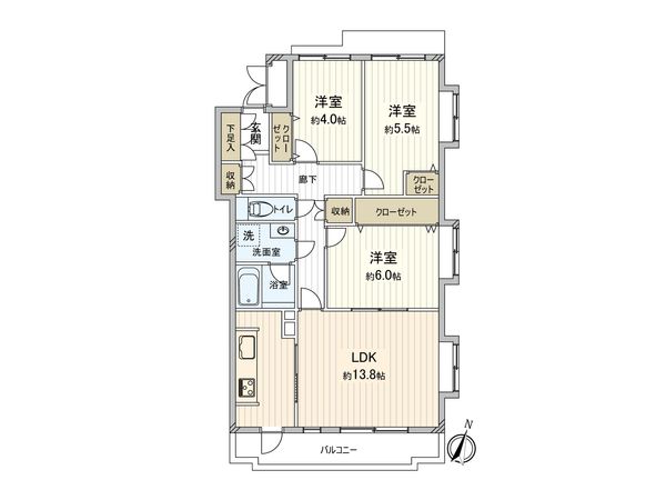 上大岡ガーデンハウス A棟 間取図(平面図) 間取図(平面図)