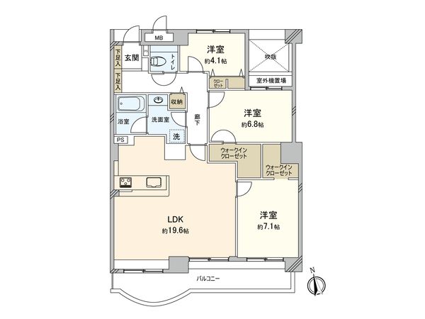 コスモ上大岡サニーウイング A棟 間取図(平面図) 間取図(平面図)