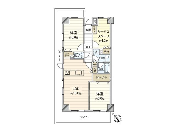 藤和シティコープ上大岡 間取図(平面図) 間取図(平面図)