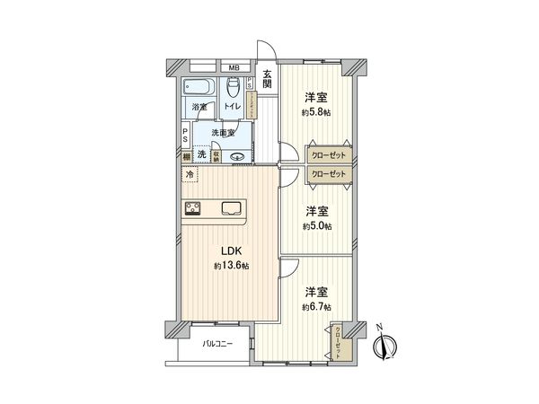 野庭団地 607-2号棟 間取図(平面図) 間取図(平面図)