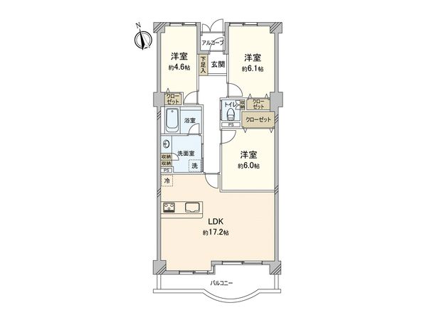 東戸塚アーバンコンフォート 壱番館 間取図(平面図) 間取図(平面図)
