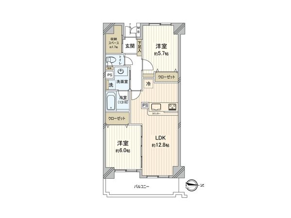 上大岡ガーデニア弐番館 間取図(平面図) 間取図(平面図)